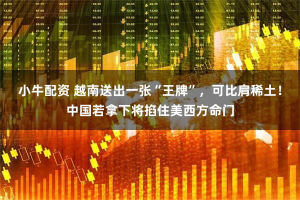 小牛配资 越南送出一张“王牌”，可比肩稀土！中国若拿下将掐住美西方命门